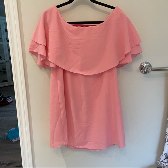 Zara pink pff shoulder dress - Picture 4 of 5